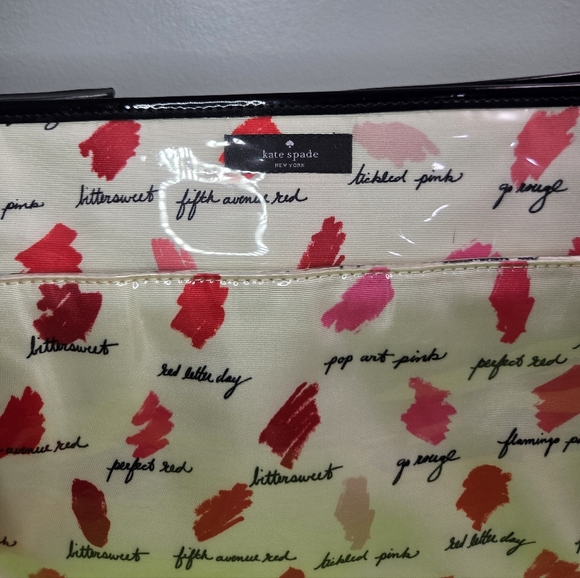 Kate Spade "Lipstick Swatch"  PVC coated makeup travel case(Set Of 2)- EUC - Picture 4 of 16